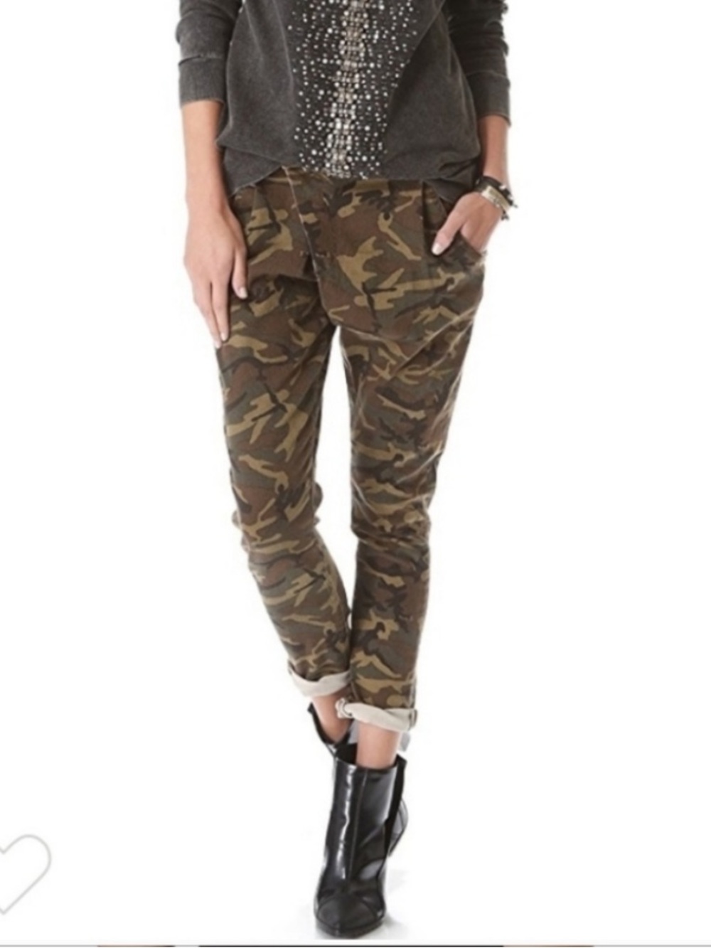 R13 sz 25 CAMO X-OVER Camouflage Skinny Jeans in Brown and Olive Tones - Picture 3 of 8